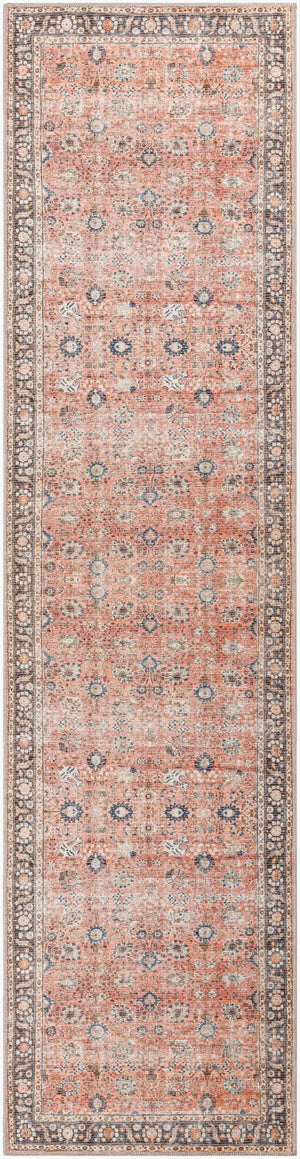 Livabliss Colin Flatweave Runner Rug Cotton Chenille Blend Traditional Pattern Hallway Accent Dusty Coral, Ru 2'7" x 10' CLN2301-2710