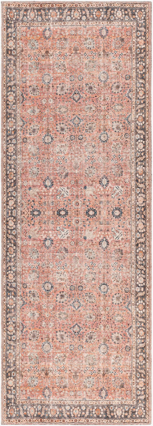 Livabliss Colin Flatweave Runner Rug Cotton Chenille Blend Traditional Pattern Hallway Accent Dusty Coral, Ru 2'7" x 7'3" CLN2301-2773