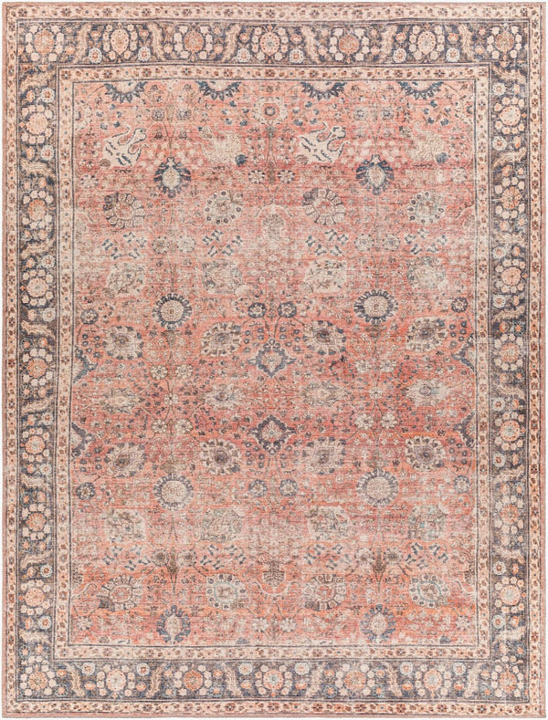 Livabliss Colin Flatweave Runner Rug Cotton Chenille Blend Traditional Pattern Hallway Accent Dusty Coral, Ru 7'10" x 10'2" CLN2301-710102