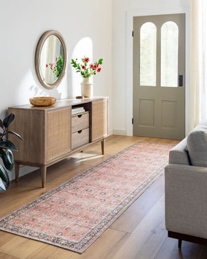 Livabliss Colin Flatweave Runner Rug Cotton Chenille Blend Traditional Pattern Hallway Accent Dusty Coral, Ru 5'3" x 7'3" CLN2301-5373