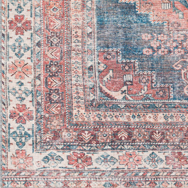 Livabliss Colin Flatweave Runner Cotton Chenille Blend Turkish Machine Woven Hallway Rug Blue, Dusty Cor 6'7" x 9' CLN2305-679