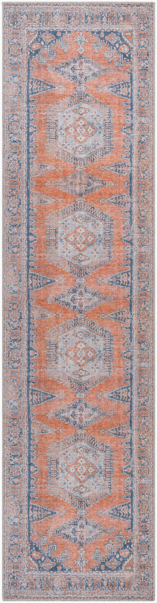 Livabliss Colin Flatweave Runner Rug Turkish Woven Chenille Cotton Blend Hallway Entryway Burnt Orange, B 2'7" x 12' CLN2306-2712