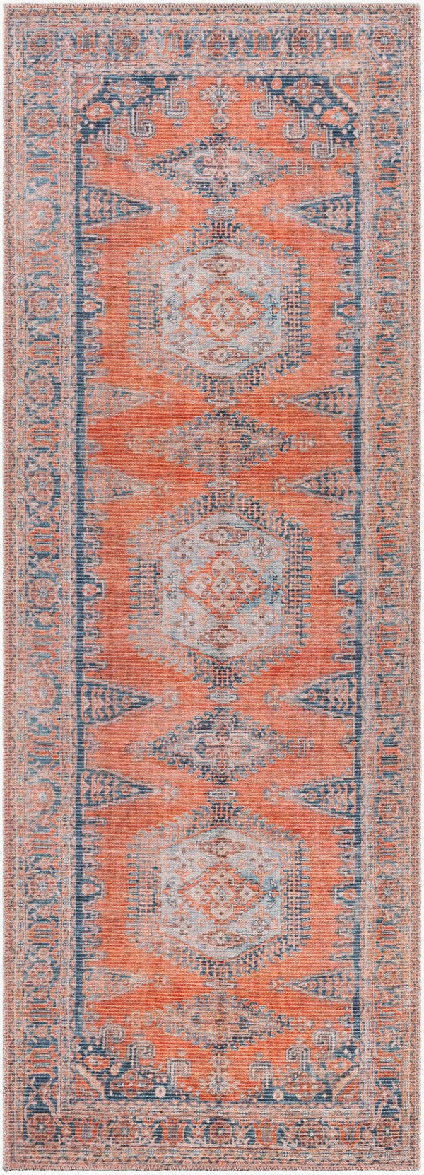Livabliss Colin Flatweave Runner Rug Turkish Woven Chenille Cotton Blend Hallway Entryway Burnt Orange, B 2'7" x 7'3" CLN2306-2773