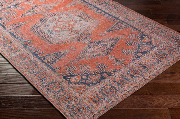 Livabliss Colin Flatweave Runner Rug Turkish Woven Chenille Cotton Blend Hallway Entryway Burnt Orange, B 5'3" x 7'3" CLN2306-5373