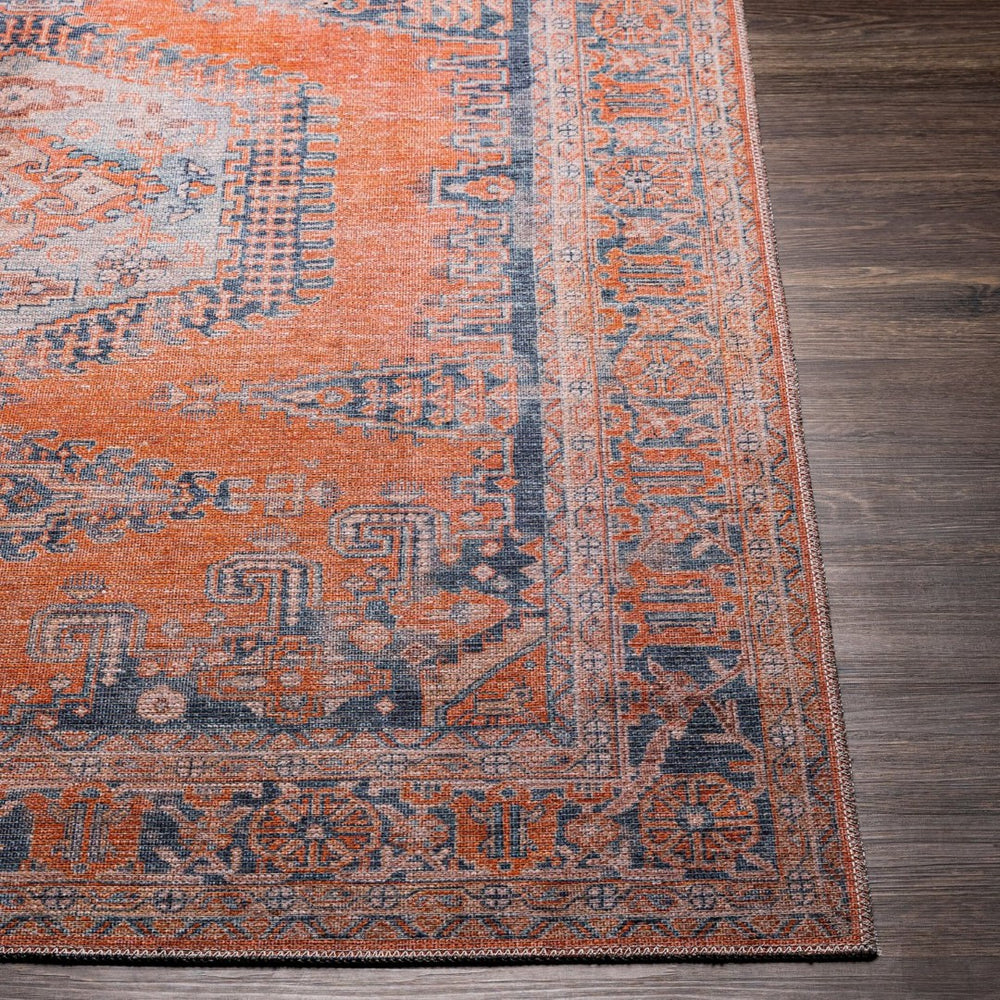 Livabliss Colin Flatweave Runner Rug Turkish Woven Chenille Cotton Blend Hallway Entryway Burnt Orange, B 5'3" x 7'3" CLN2306-5373