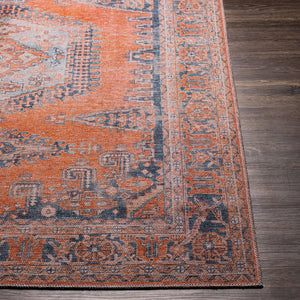 Livabliss Colin Flatweave Runner Rug Turkish Woven Chenille Cotton Blend Hallway Entryway Burnt Orange, B 5'3" x 7'3" CLN2306-5373