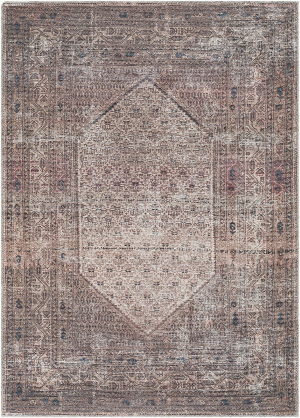 Livabliss Colin Traditional Runner Rug Soft Chenille Blend for Hallways Entryways and Bedside Areas Dark Blue, Tan 9'2" x 12' CLN2312-9312