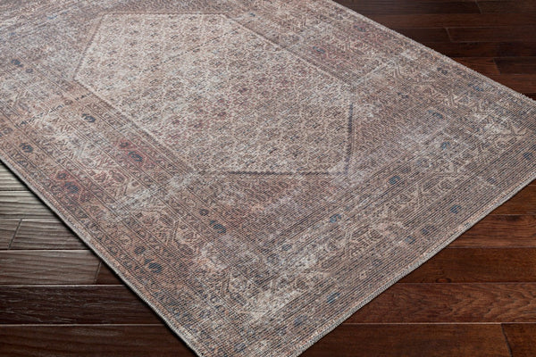 Livabliss Colin Traditional Runner Rug Soft Chenille Blend for Hallways Entryways and Bedside Areas Dark Blue, Tan 2'7" x 7'3" CLN2312-2773