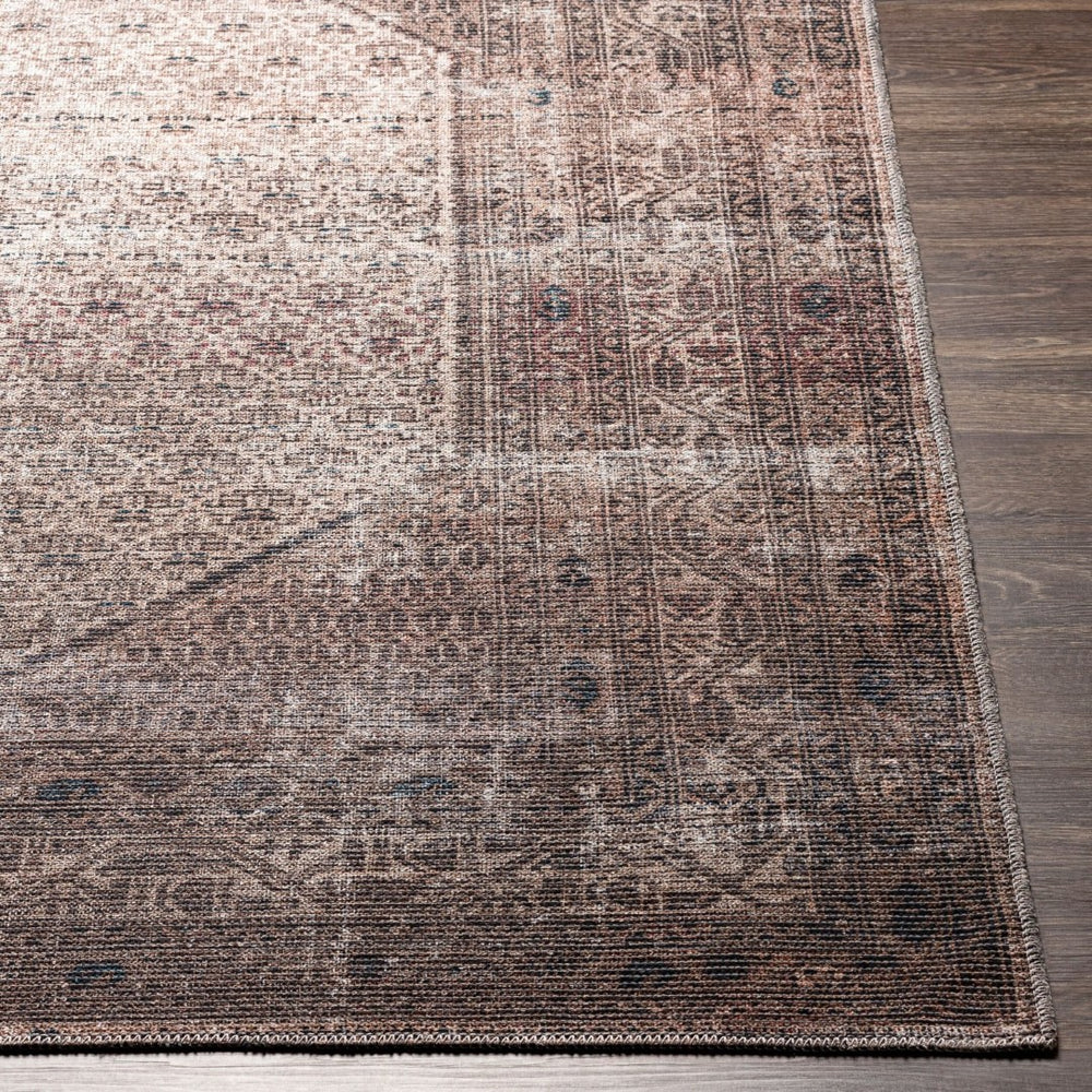 Livabliss Colin Traditional Runner Rug Soft Chenille Blend for Hallways Entryways and Bedside Areas Dark Blue, Tan 9'2" x 12' CLN2312-9312