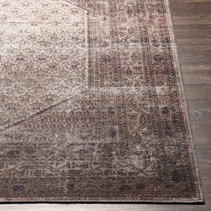 Livabliss Colin Traditional Runner Rug Soft Chenille Blend for Hallways Entryways and Bedside Areas Dark Blue, Tan 2'7" x 7'3" CLN2312-2773