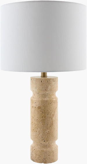 Surya Colonna Jute Base Table Lamp with Fabric Shade for Bedroom or Living Room Ambiance CLNO-001