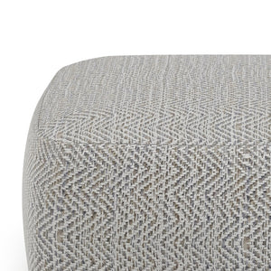 English Elm Nate Square Pouf - Handcrafted Grey Melange Accent Piece For Versatile Living Room Style & Comfort B136P159953