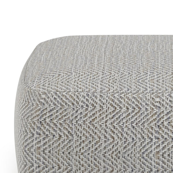 English Elm Nate Square Pouf - Handcrafted Grey Melange Accent Piece For Versatile Living Room Style & Comfort B136P159953