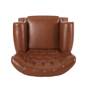 English Elm Christopher Knight Home® - Classic Classic Style Fabric Push Back Chair with Rivet Detail, Rolled Arms & Plush Cushions for Comfort and Stability Light Brown 71909.00PUCOGN