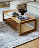 Callister CLSR-004 16"H x 52"W x 26"D Coffee Table CLSR004-165226  Top: Brown; Base: Brown Surya