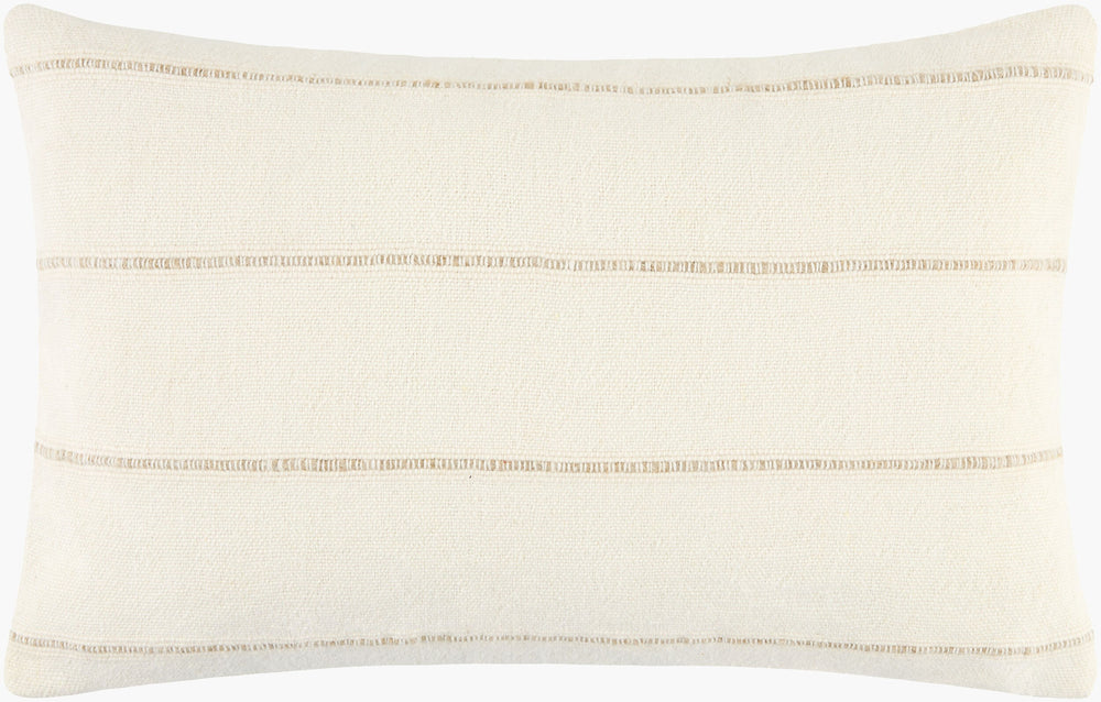 Surya Charleston Luxurious 18" Accent Pillow - Soft Linen & Cotton Blend With Elegant Design For Home Décor Ivory Linen,Cotton,Linen,Cotton Clt001-2222d