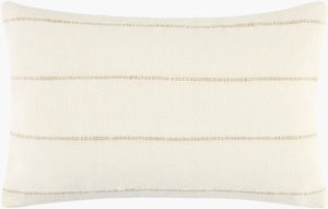 Surya Charleston Luxurious 18" Accent Pillow - Soft Linen & Cotton Blend With Elegant Design For Home Décor Ivory Linen,Cotton,Linen,Cotton Clt001-2222d