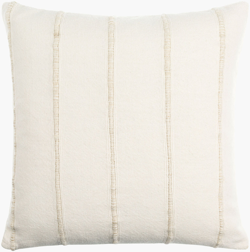 Surya Charleston Luxurious 18" Accent Pillow - Soft Linen & Cotton Blend With Elegant Design For Home Décor Ivory Linen,Cotton,Linen,Cotton Clt001-2222d