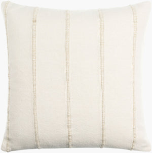 Surya Charleston Luxurious 18" Accent Pillow - Soft Linen & Cotton Blend With Elegant Design For Home Décor Ivory Linen,Cotton,Linen,Cotton Clt001-2222d