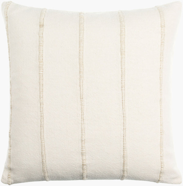 Surya Charleston Luxurious 18" Accent Pillow - Soft Linen & Cotton Blend With Elegant Design For Home Décor Ivory Linen,Cotton,Linen,Cotton Clt001-2222d