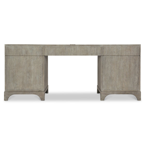 Bernhardt Bernhardt Forsyth Rustic Albion Pewter Desk With Built-In Charging, Cord Management & File Storage D16514