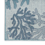 Nourison Garden Oasis GOA05 Machine Made Power-loomed Borderless Design Indoor/Outdoor Coastal, Nautical & Beach Outdoor Rug Blue, Blue 100% Polypropylene 99446959966