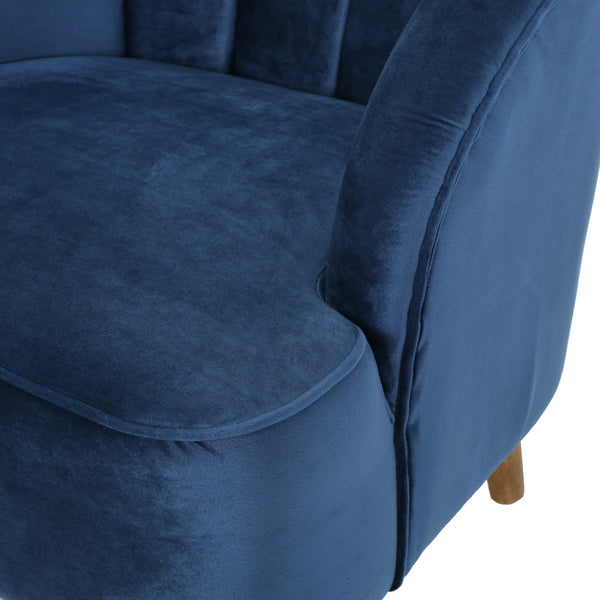 English Elm Chair Velvet Club Seat with Channel Stitching and Rubberwood Legs for Modern Interiors 61714.00