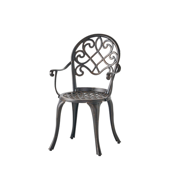 English Elm Camden Outdoor Cast Aluminum Bistro Set with Ice Bucket Scrollwork Copper Patio 52255.00COP