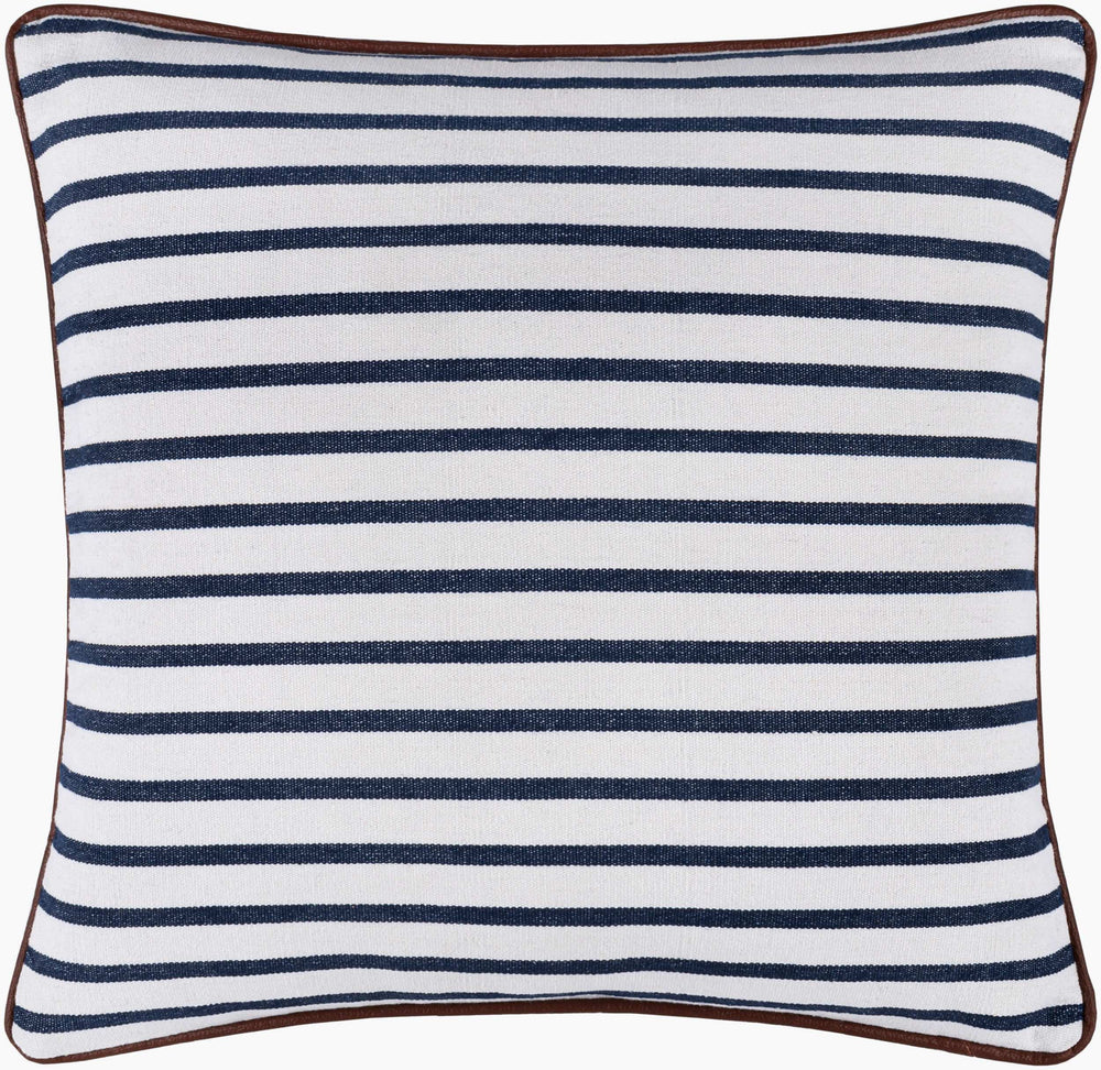 Surya Charlize 18"L X 18"W Country Cottage Accent Pillow – Soft Cotton, Rustic Charm, Easy Care Design Navy Cotton,Cotton Clz001-1818p