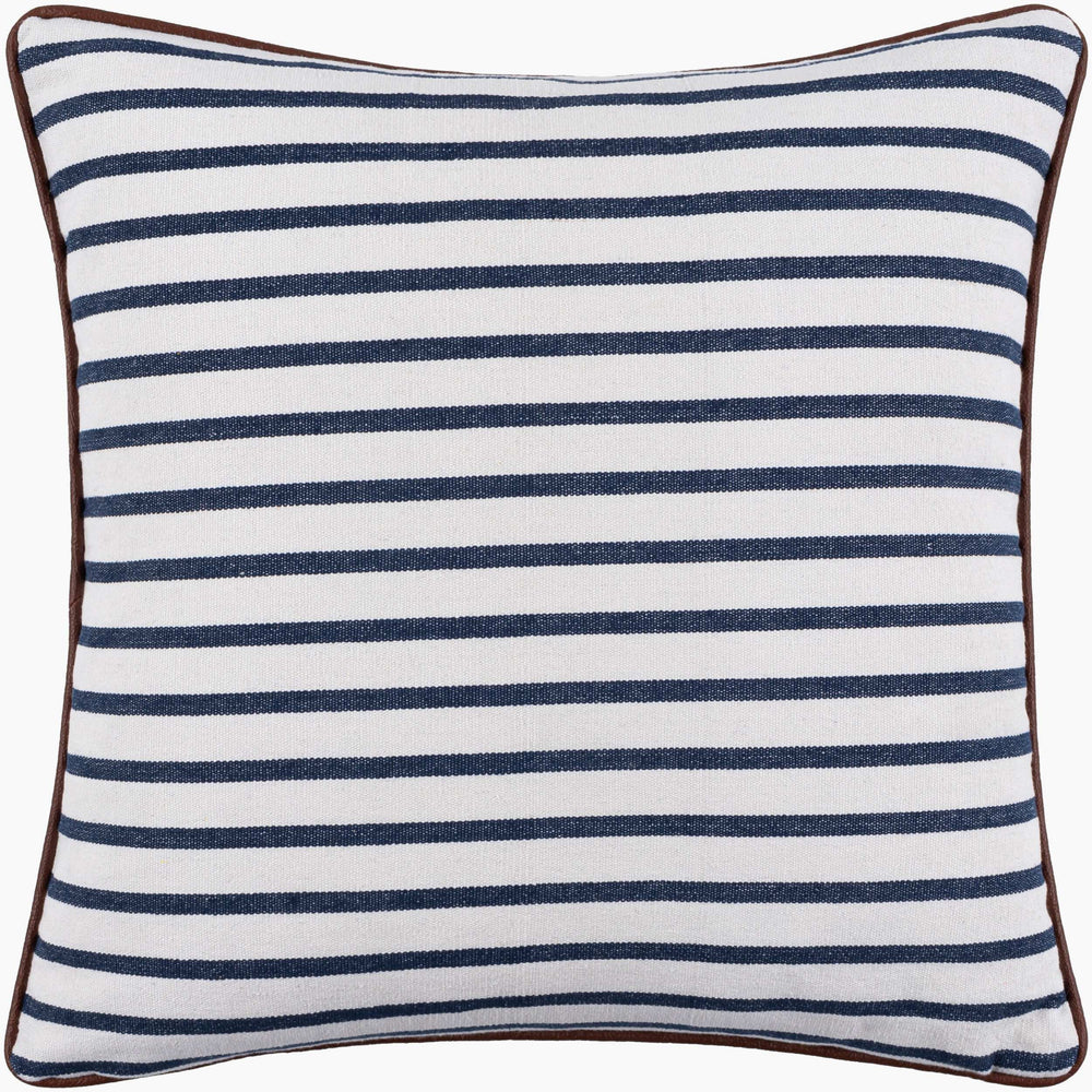Surya Charlize 18"L X 18"W Country Cottage Accent Pillow – Soft Cotton, Rustic Charm, Easy Care Design Navy Cotton,Cotton Clz001-1818p