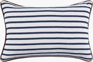 Surya Charlize 18"L X 18"W Country Cottage Accent Pillow – Soft Cotton, Rustic Charm, Easy Care Design Navy Cotton,Cotton Clz001-1818p