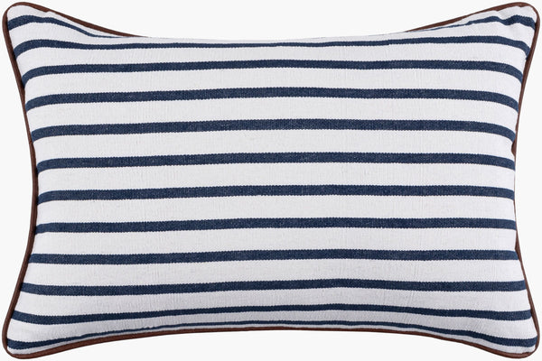Surya Charlize 18"L X 18"W Country Cottage Accent Pillow – Soft Cotton, Rustic Charm, Easy Care Design Navy Cotton,Cotton Clz001-1818p