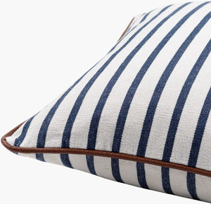 Surya Charlize 18"L X 18"W Country Cottage Accent Pillow – Soft Cotton, Rustic Charm, Easy Care Design Navy Cotton,Cotton Clz001-1818p
