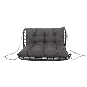 English Elm Christopher Knight Home® - ARRUDA Wicker Porch Swing with Water-Resistant Cushions, Iron Frame, Boho Outdoor Hanging Seat, 800 lb Capacity Grey 70653.00GRY