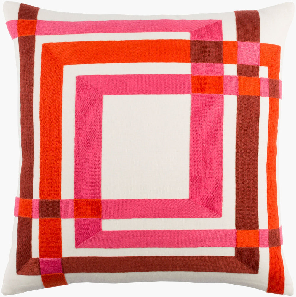 Surya Color Form Cm-004 22"X22" Modern Accent Pillow - Durable Cotton, Revitalize Your Decor Space! Pink Cotton,Cotton Cm004-2222d