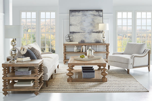 A.R.T. Furniture Architrave Console Table - Elegant Almond Finish With Two Fixed Shelves For Stylish Storage Solutions Brown Material, Pine Solids And Veneer 277307-2608