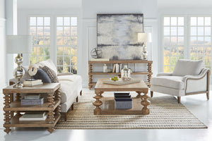 A.R.T. Furniture Architrave Rectangular Cocktail Table - Elegant Almond Pine With Fixed Shelf & Neoclassical Design Brown Material, Pine Solids And Veneer 277300-2608