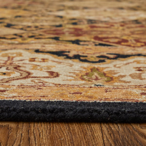 Feizy Rugs Wagner Hand Tufted Wool Rug - Durable, Stain-resistant Design Perfect For High-traffic Areas Gold,Tan,Black Wool Wgr8943fblkmltf00