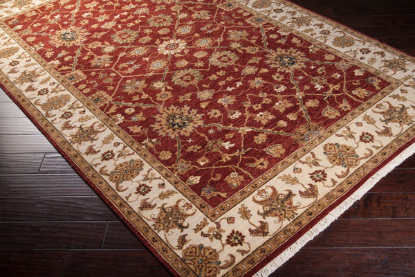 Surya Cambridge Hand-made 2' X 3' Wool Rug - Luxurious Texture, Timeless Design, Perfect For Any Room! Burgandy Nz Wool Cmb8003-913