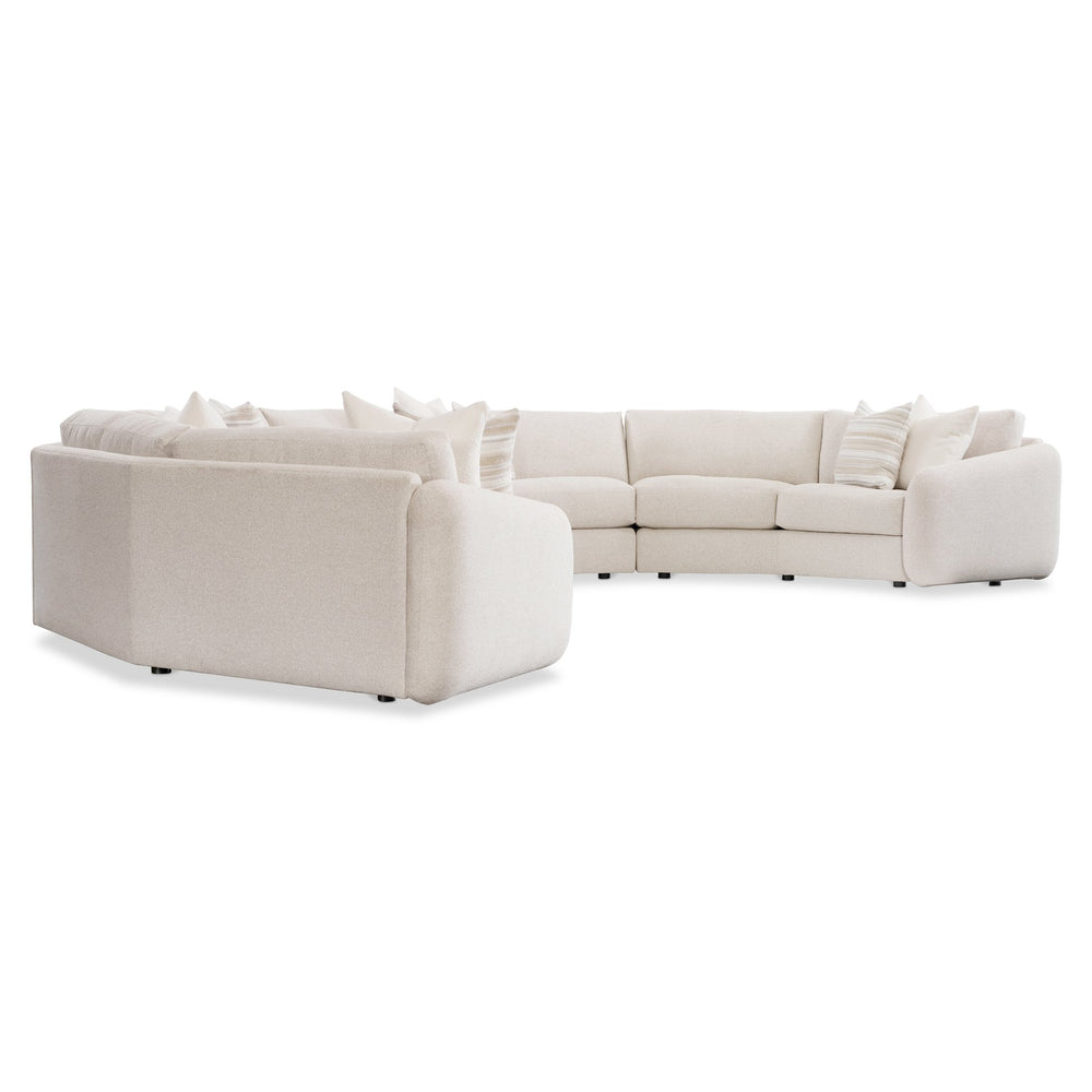 Bernhardt Bernhardt Crescent Soleil 4-Piece Fabric Sectional — 196" W Sculptural Midcentury Pit Sofa, Custom Upholstery - Made to Order K2207