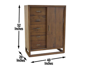 English Elm Steve Silver - Lofton Gentleman's Chest Dark Brown - Modern Rustic 5-Drawer 3-Shelf Storage with Hammered Hardware B081P157115