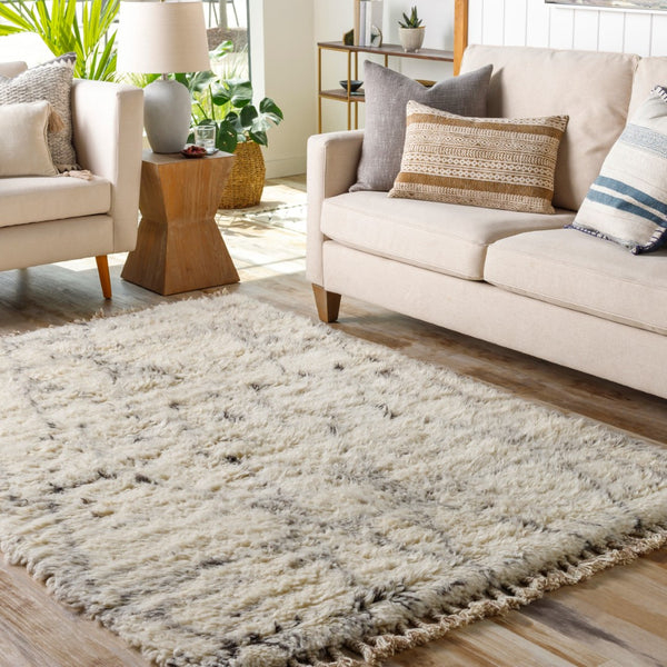Surya Camille Cme-2300 Handmade 2' X 3' Bohemian Wool & Cotton Rug - Plush Comfort & Elegance For Your Home Cream Nz Wool Cme2304-810