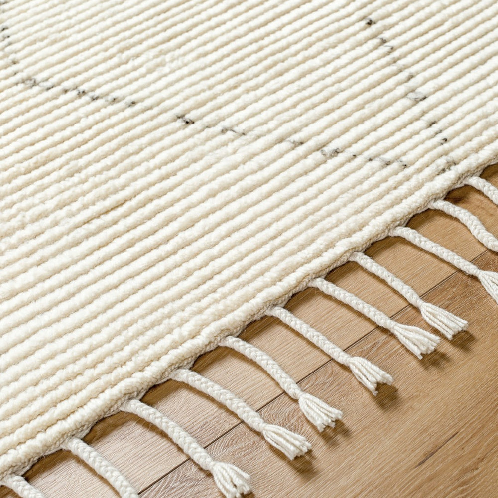 Surya Camille Cme-2300 Handmade 2' X 3' Bohemian Wool & Cotton Rug - Plush Comfort & Elegance For Your Home Cream Wool Cme2306-23