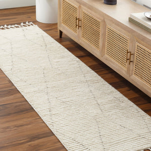 Surya Camille Cme-2300 Handmade 2' X 3' Bohemian Wool & Cotton Rug - Plush Comfort & Elegance For Your Home Cream Wool Cme2306-268
