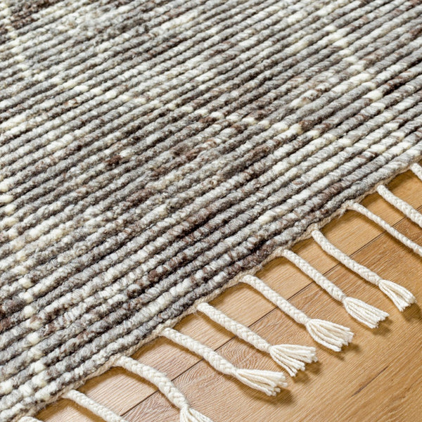 Surya Camille Cme-2300 Handmade 2' X 3' Bohemian Wool & Cotton Rug - Plush Comfort & Elegance For Your Home Medium Gray Wool Cme2307-1014