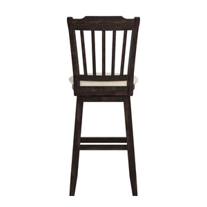 Homelegance By Top-Line Juliette Slat Back Bar Height Wood Swivel Bar Stool Black Rubberwood