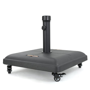English Elm Christopher Knight Home® - WHEELIE Concrete Umbrella Base Square with Stainless Steel Handle, Fits Up to 11ft Umbrellas, Durable Black 60453.00
