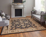 Feizy Rugs Wagner Wool Hand Tufted Classic Rug Black/Gold/Tan 8' x 10'