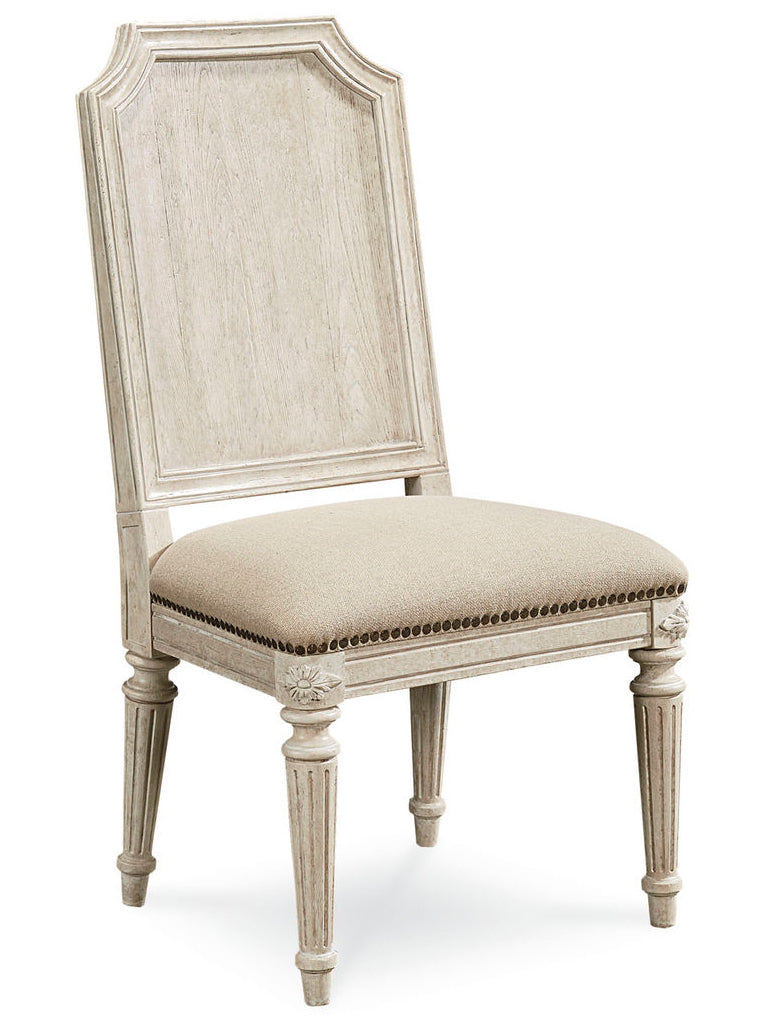A.R.T. Furniture Arch Salvage Mills Side Chair - Elegant New Traditional Design With Nail Head Trim, Set Of 2 - Set Of 2 Beige, Beige Parrawood Solids,Cathedral Elm Veneers,Foam,Fabric,Metal 233202-2817
