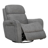 Parker House Parker Living Quest - Upgrade Charcoal Cordless Swivel Glider Recliner - Powered By Freemotion Upgrade Charcoal 94% Polyester, 6% Nylon MQUE#812GSPH-P25-UPCH